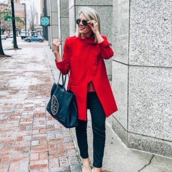 CAbi Red Houndstooth Celebration Jacket Coat - Picture 9 of 16